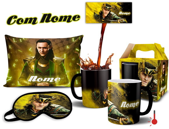 Caneca Mágica + Kit Loki com nome Personalizado - Mod 002