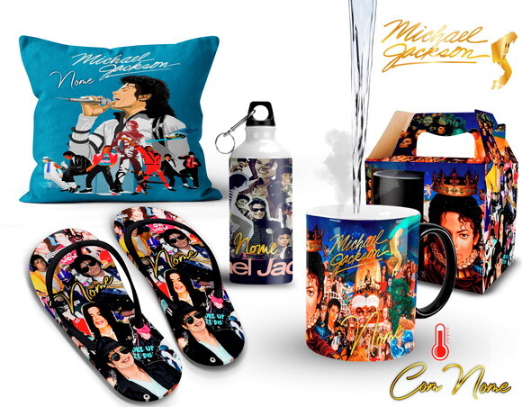 Caneca Mágica + Kit Michael Jackson com Nome Personalizado