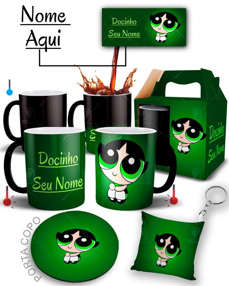 Caneca Mágica + kit Meninas Super Poderosas Docinho