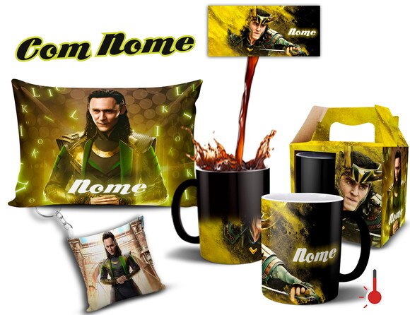 Caneca Mágica + Kit Loki com nome Personalizado - Mod 003