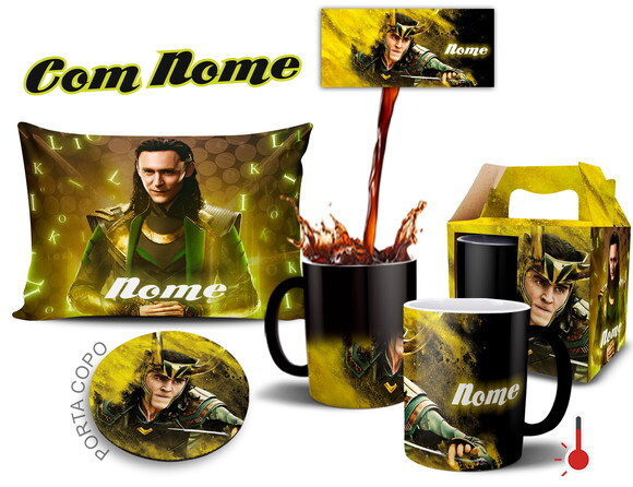 Caneca Mágica + Kit Loki com nome Personalizado - Mod 004