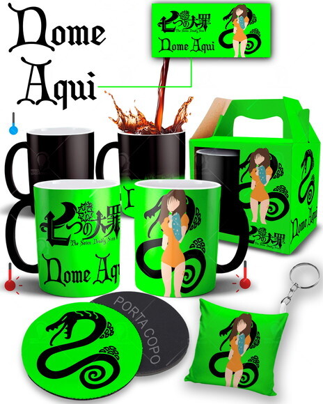 Caneca Mágica + Kit Nanatsu no Taizai Diane Pecado da Inveja