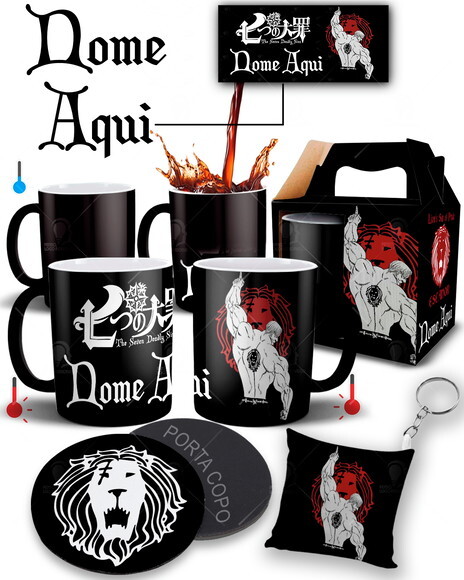 Caneca Mágica + Kit Nanatsu no Taizai Escanor Leão Orgulho