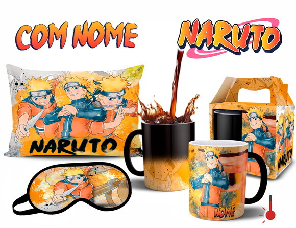 Caneca Mágica + Kit Naruto com Nome