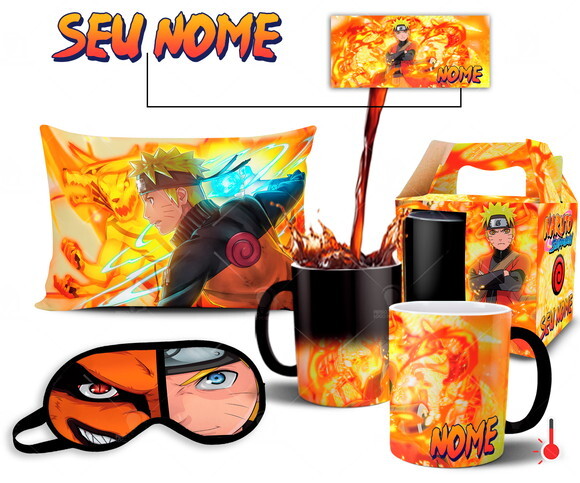 Caneca Mágica + Kit Naruto Shippuden com Nome Mod 003