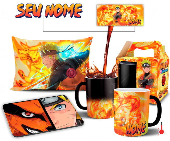 Caneca Mágica + Kit Naruto Shippuden com Nome Mod 002
