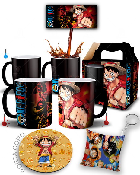 Caneca Mágica + kit One Piece Luffy