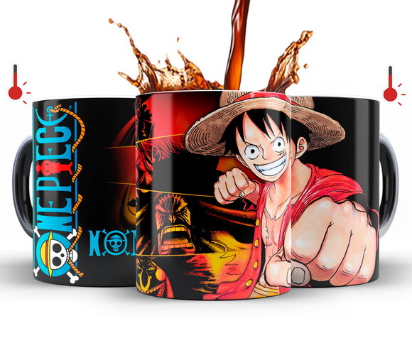 Caneca Mágica + Kit One Piece Luffy com Nome