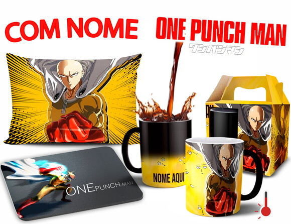 Caneca Mágica + Kit one punch Saitama com Nome