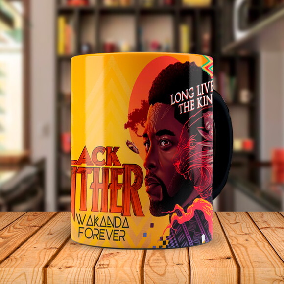 Caneca Mágica + Kit Pantera Negra Wakanda Forever com Nome