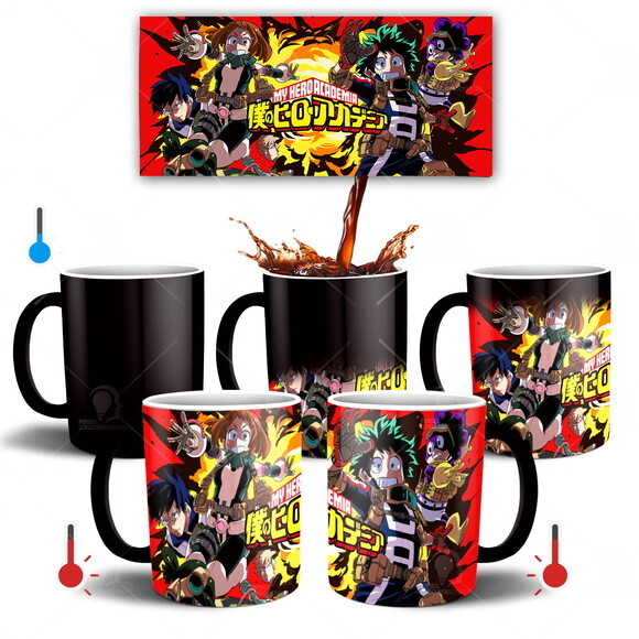Caneca mágica + Kit Personalizado Anime Boku no Hero