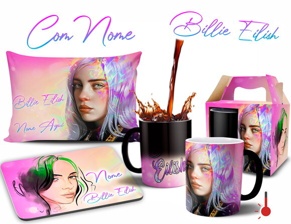Caneca Mágica + Kit Personalizado Billie Eilish com Nome