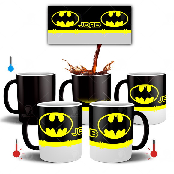 Caneca Mágica + Kit personalizado Batman - Mod002