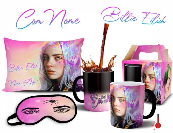 Caneca Mágica + Kit Personalizado Billie Eilish com Nome
