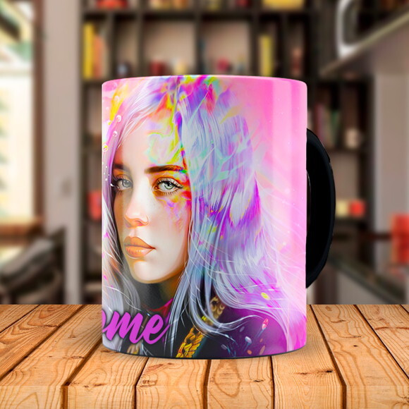 Caneca Mágica + Kit Personalizado Billie Eilish com Nome