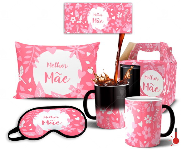 Caneca Mágica + Kit Personalizado Feliz dia das Mães - Md031