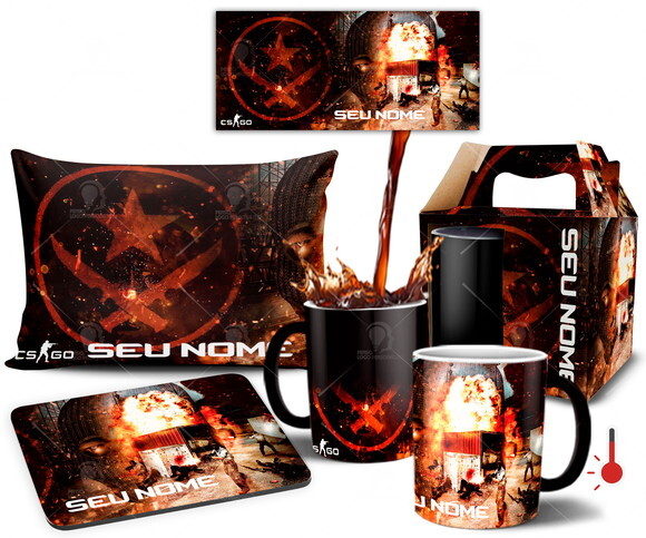 Caneca Mágica + Kit personalizado Game Counter Strike CSGO