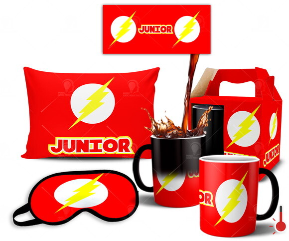 Caneca Mágica + Kit personalizado Flash com Nome - Mod002
