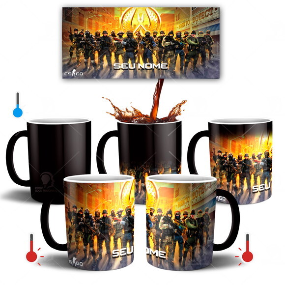 Caneca Mágica + Kit personalizado Game Counter Strike CSGO