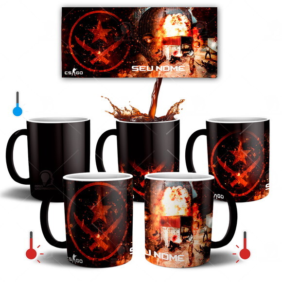 Caneca Mágica + Kit personalizado Game Counter Strike CSGO