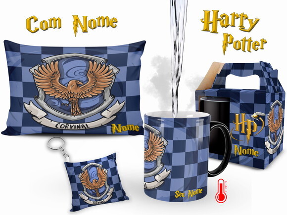 Caneca Mágica + Kit Personalizado Harry Potter Corvinal