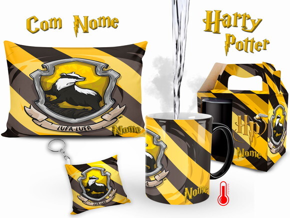 Caneca Mágica + Kit Personalizado Harry Potter Lufa-lufa