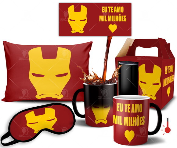 Caneca Mágica + Kit personalizado Homem de Ferro Mil Milhões