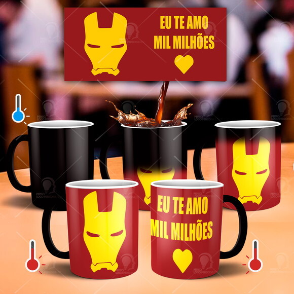 Caneca Mágica + Kit personalizado Homem de Ferro Mil Milhões