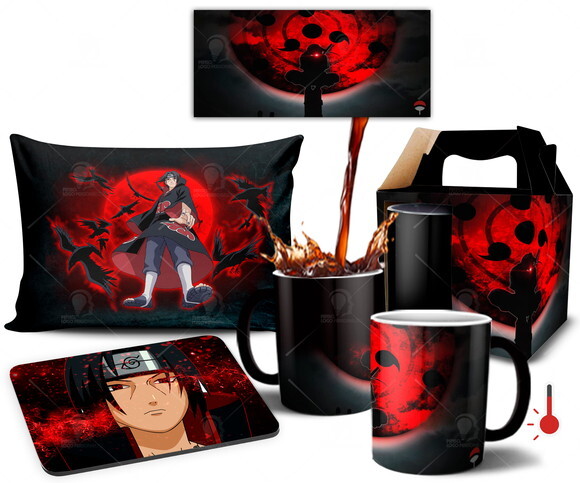 Caneca Mágica + Kit personalizado Itachi Uchiha Naruto