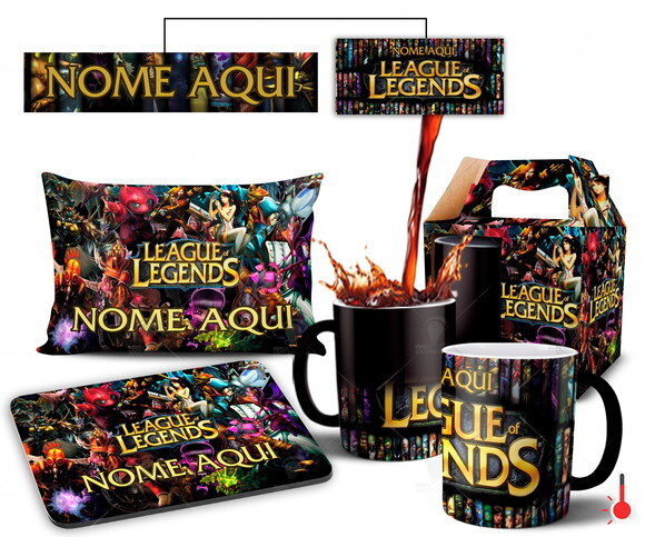 Caneca Mágica + Kit Personalizado League of Legends- Mod 002