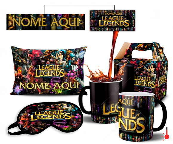 Caneca Mágica + Kit Personalizado League of Legends- Mod 003