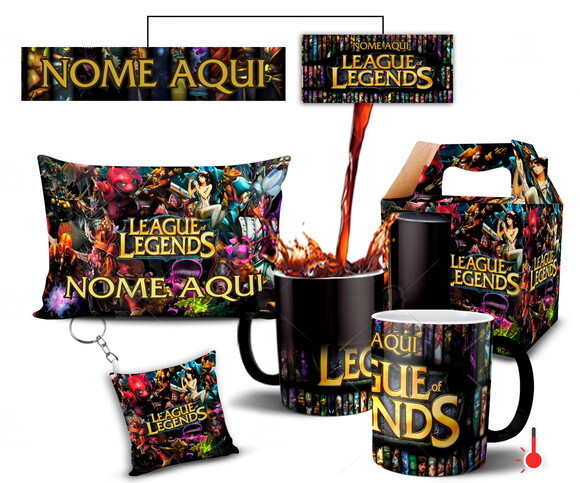 Caneca Mágica + Kit Personalizado League of Legends- Mod 001