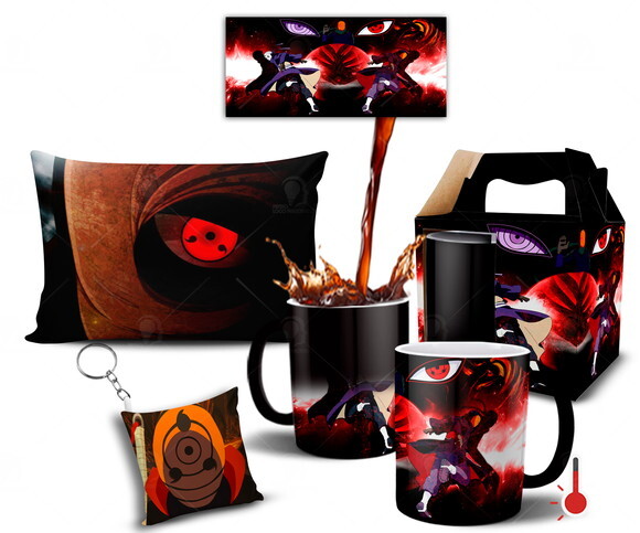 Caneca Mágica + Kit Personalizado Obito Uchiha - Mod 001
