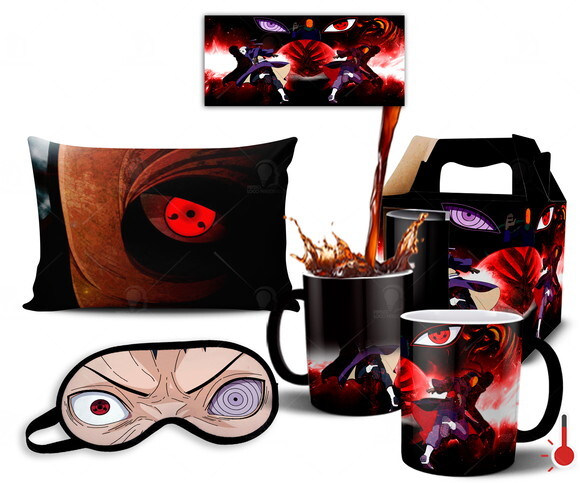 Caneca Mágica + Kit Personalizado Obito Uchiha - Mod 003