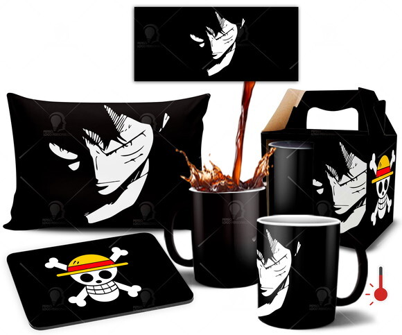 Caneca mágica + Kit personalizado One Piece ANime