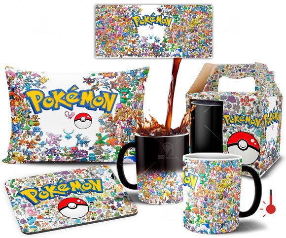 Caneca mágica + Kit personalizado Pokémon Anime