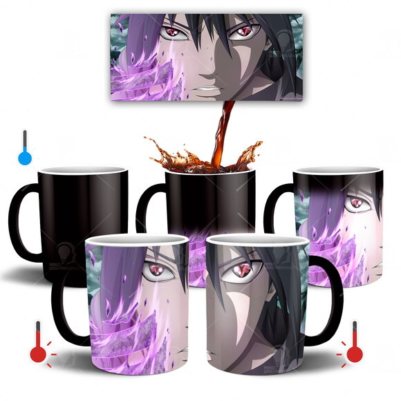 Caneca Mágica + Kit personalizado Sasuke Uchiha Mod 001