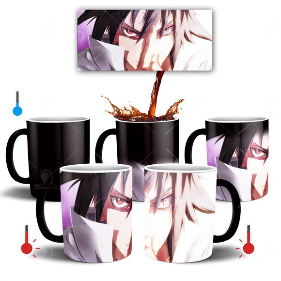 Caneca Mágica + Kit personalizado Sasuke Uchiha Mod 002