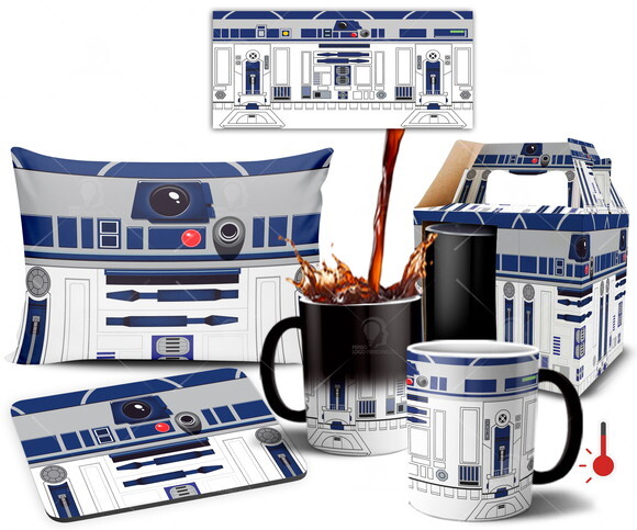 Caneca Mágica + Kit personalizado Star Wars R2D2
