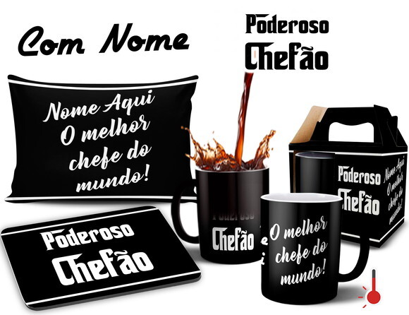 Caneca Mágica + Kit Poderoso Chefão com Nome