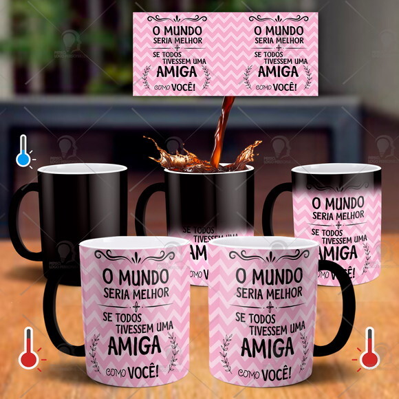Caneca Mágica + Kit Presente Melhor Amiga Amizade + Caixinha