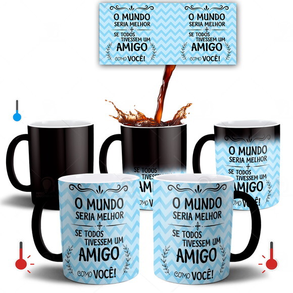 Caneca Mágica + Kit Presente Melhor Amigo Amizade + Caixinha