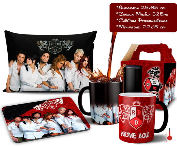 Caneca Mágica + Kit RBD Rebelde Personalize com Nome - Md 02