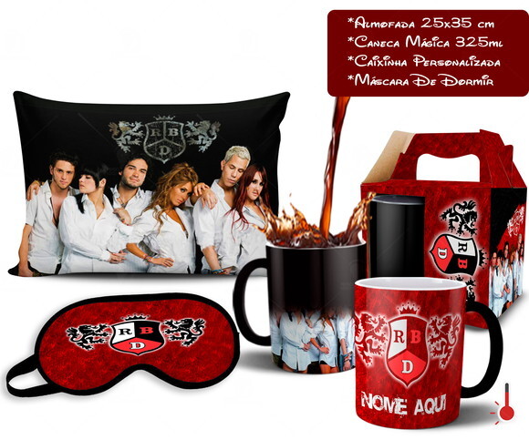 Caneca Mágica + Kit RBD Rebelde Personalize com Nome - Md 03