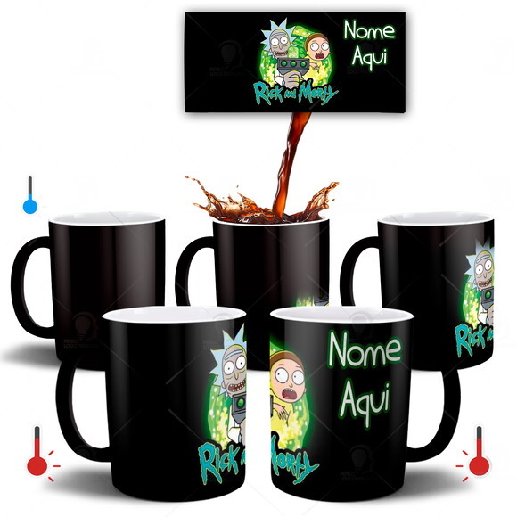 Caneca Mágica + Kit Rick and Morty com Nome