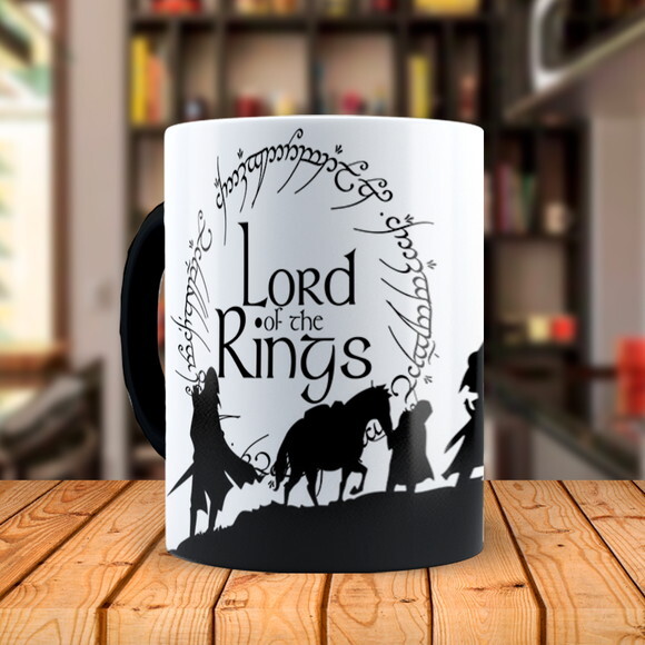 Caneca Mágica + Kit Senhor Dos Anéis Com Nome