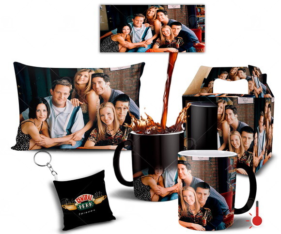 Caneca Mágica + Kit Série Friends com Nome - Mod 01