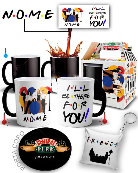 Caneca Mágica + kit Série Friends com Nome