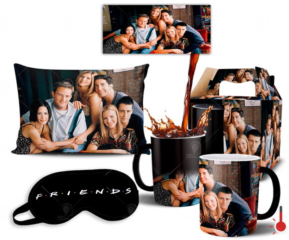 Caneca Mágica + Kit Série Friends com Nome - Mod 03