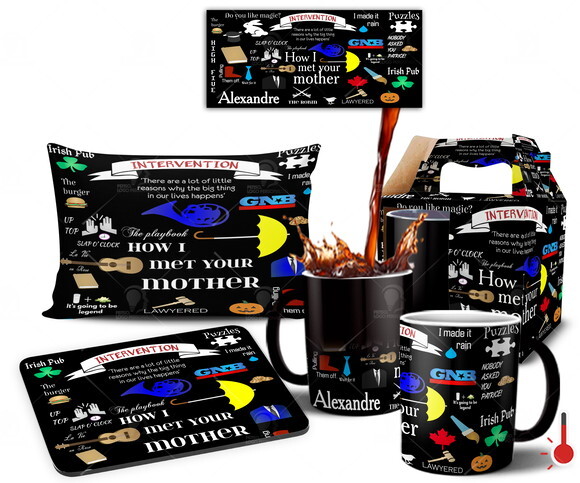 Caneca Mágica + Kit Série How I Met Your Mother com Nome